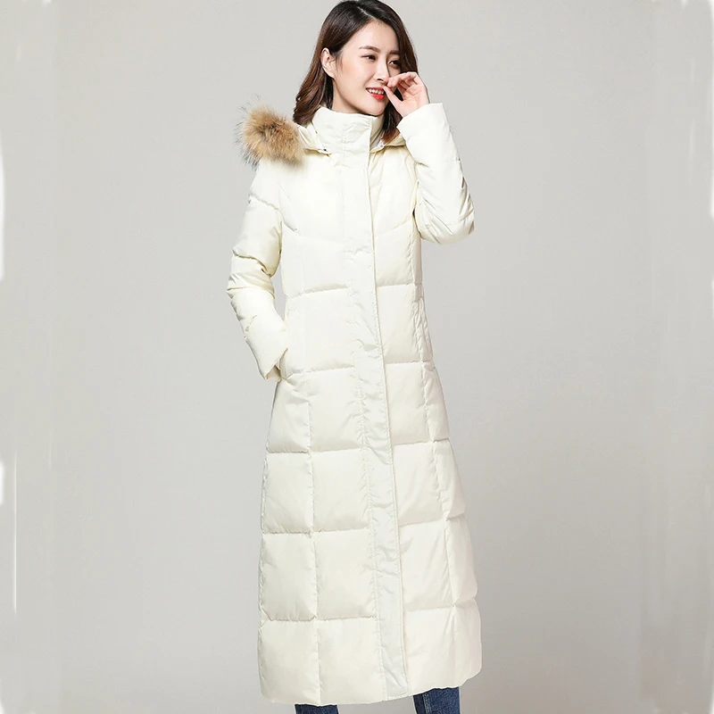 Down Winter Witte Jas Vrouwen Hooded Grote Bontkraag Super Lange Jas 2020 Warm Parka Vrouw Casacas Para Mujer KJ534 Down Winter Witte Jas Vrouwen Hooded Grote Bontkraag Super Lange Jas 2020 Warm Parka Vrouw Casacas Para Mujer KJ534