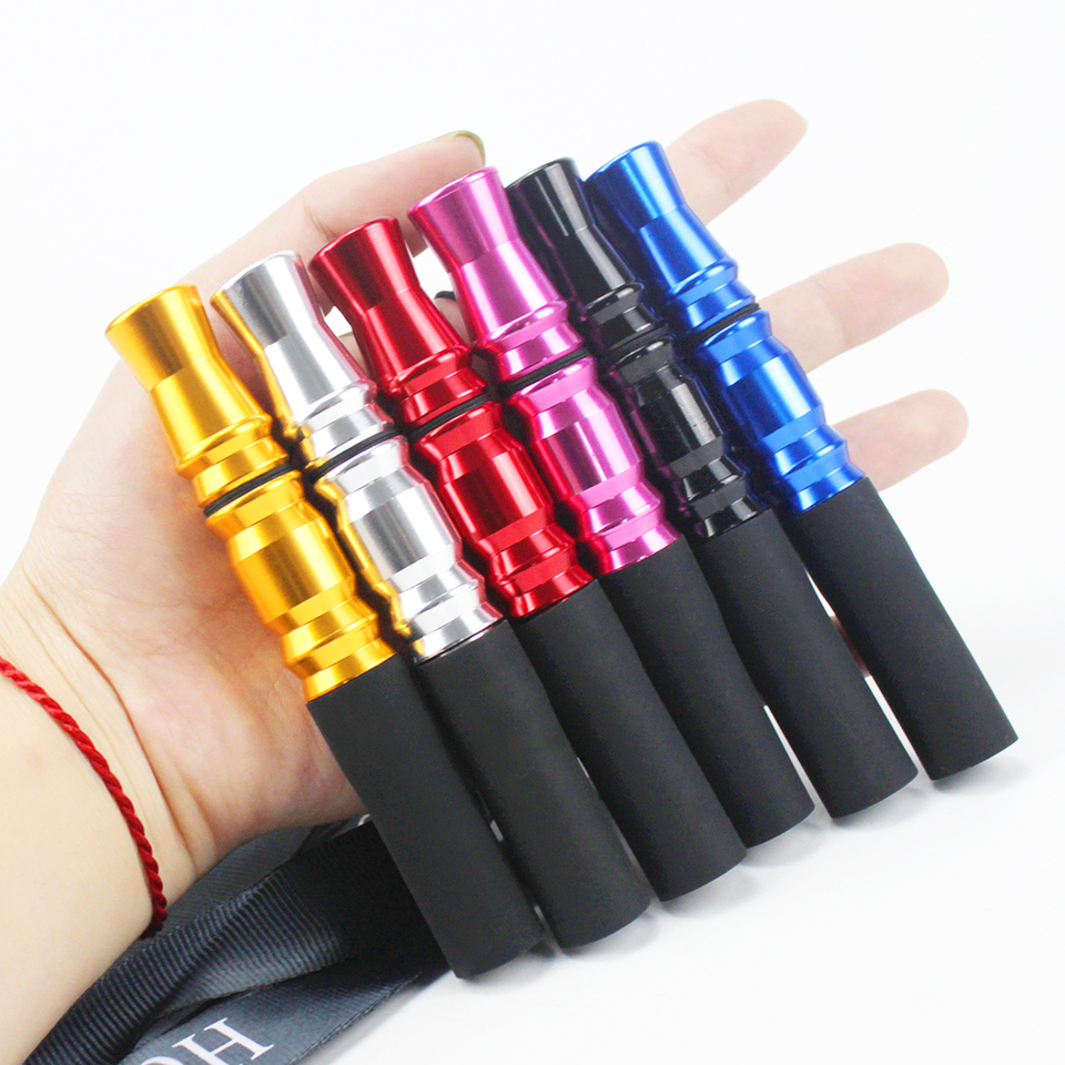 Aluminium Alloy Hookah Mouthpiece with Hang Rope Strap Silicon Reusable Mouth Tips Chicha Narguile Water Pipe Shisha Nozzle