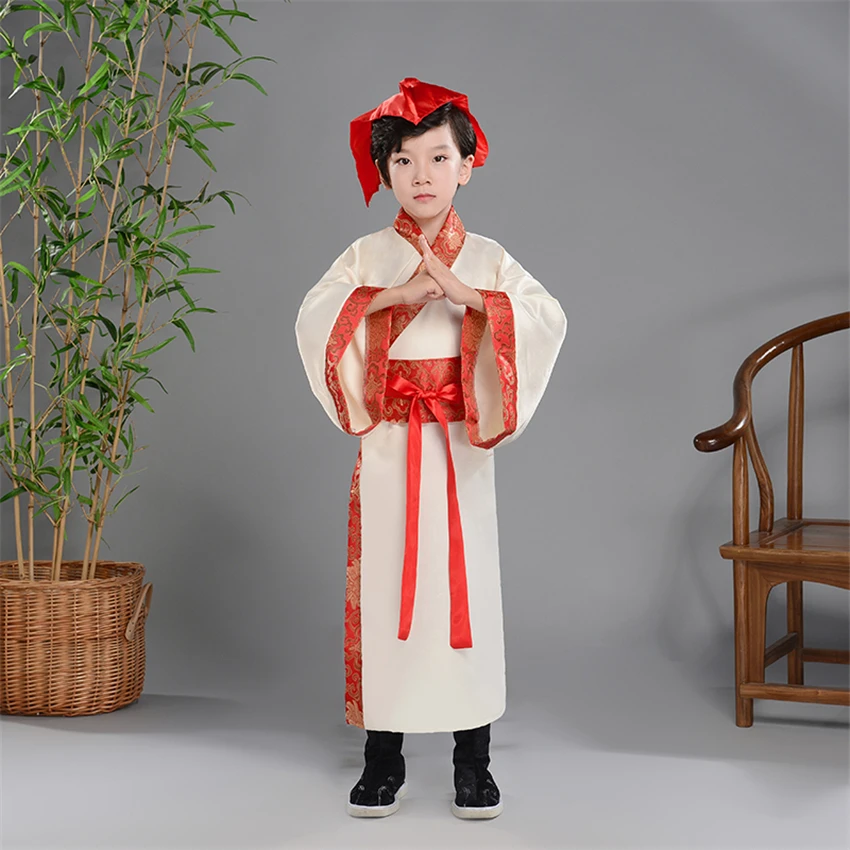 Детские китайские древние костюмы Hanfu народное танцевальное платье для сцены