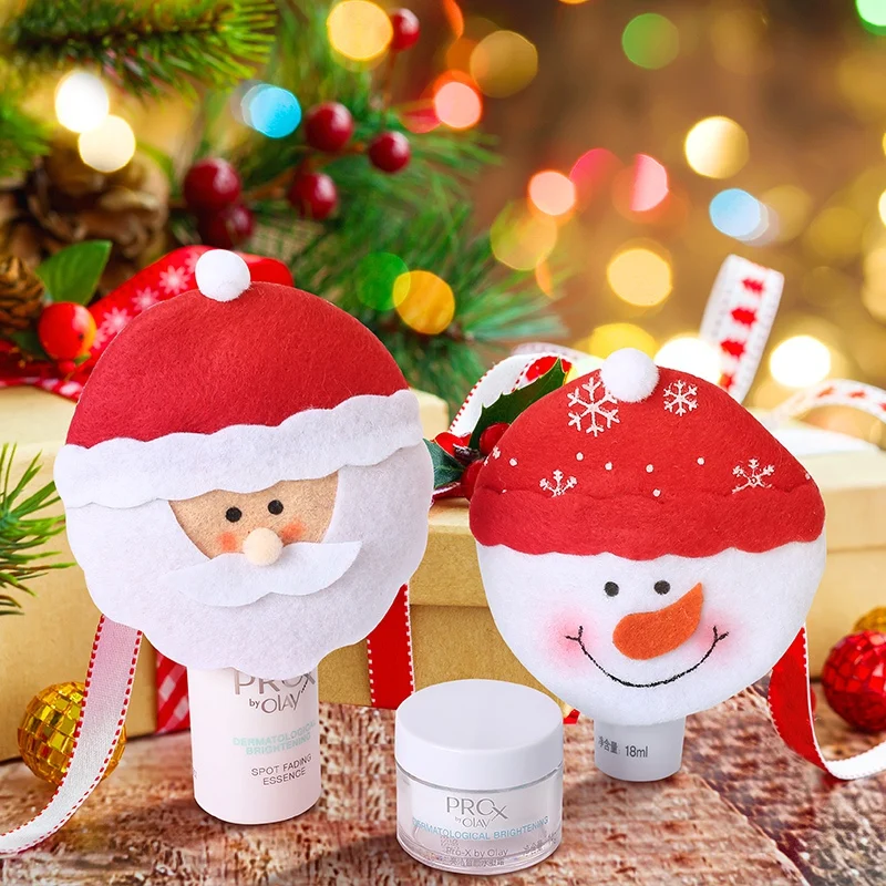 Wine Bottle Decorative Cap Topper New Christmas Cosmetic Covers Holiday Home Christmas Decor Supplies Snowman/Santa Claus