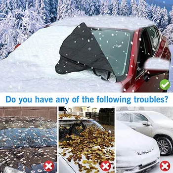 

Windshield Snow Cover Car Ice Snow Magnetic EdgesThicker 4 Layers Frost Protection Large Fits SUVs Truck 147*116/157*126cm