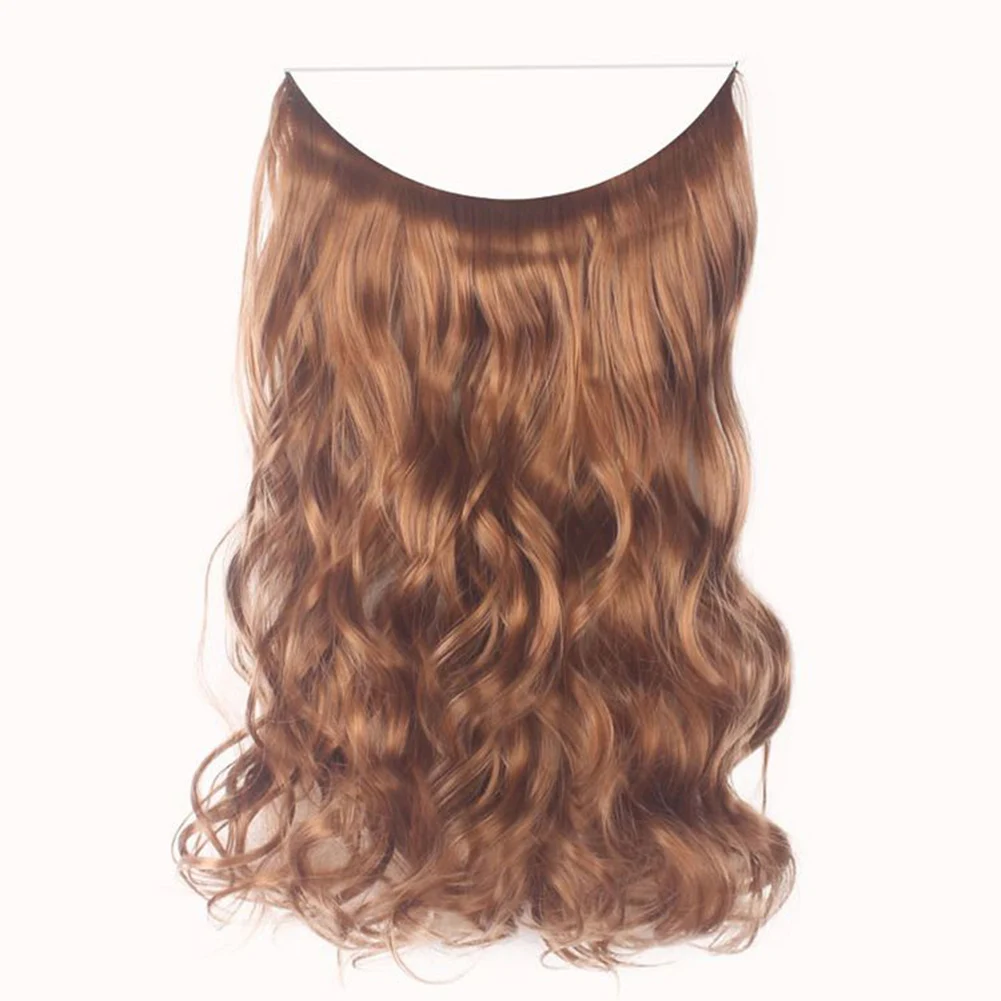 Модные женские длинные прямые вьющиеся парик с полной головкой накладные волосы на заколке