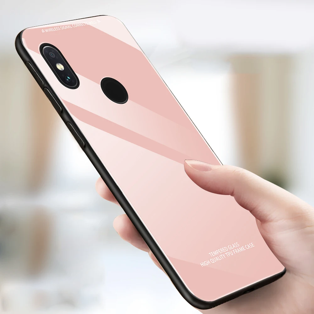 

Soft TPU Edge Tempered Glass Phone Case For Xiaomi Redmi K20 Pro 7A Note 7 6 Pro Mi 9T Pro 9 se Mi9 Back Cover Protective Cases