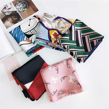 

50 Small Square Towel Silk Scarves Women's South Korea Versatile Business Airline Stewardess Small Neckerchief Decoration Korean