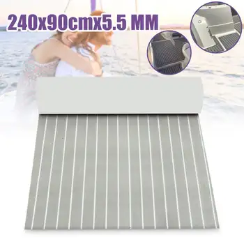 

90x240cm Light Grey with White 5.5mm thickness EVA Foam Teak Boat Flooring Sheet Yacht Synthetic Teak Decking Pad