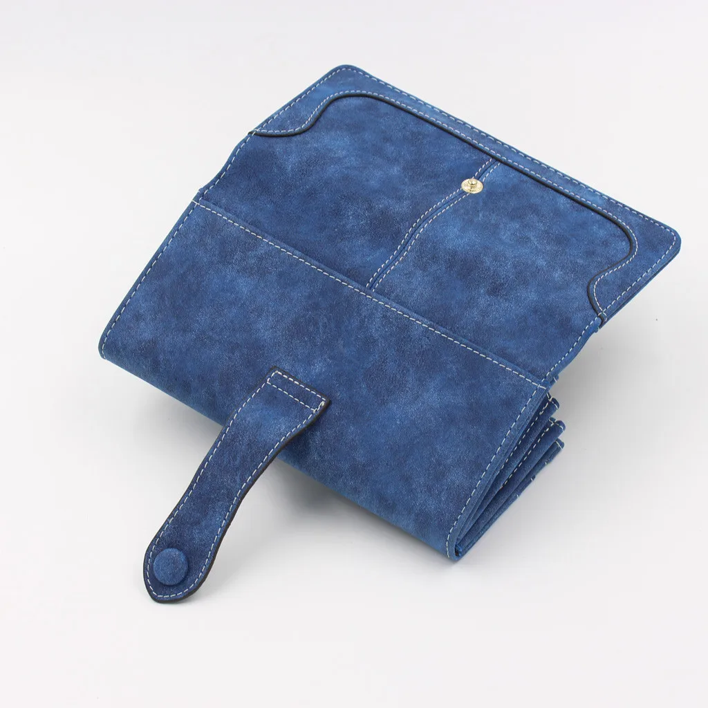 Solid Vintage Women Wallets Pu Leather Bag Zipper Handy Clutch Coin Purse Phone Key Holder Wristlet Portable Handbag d2