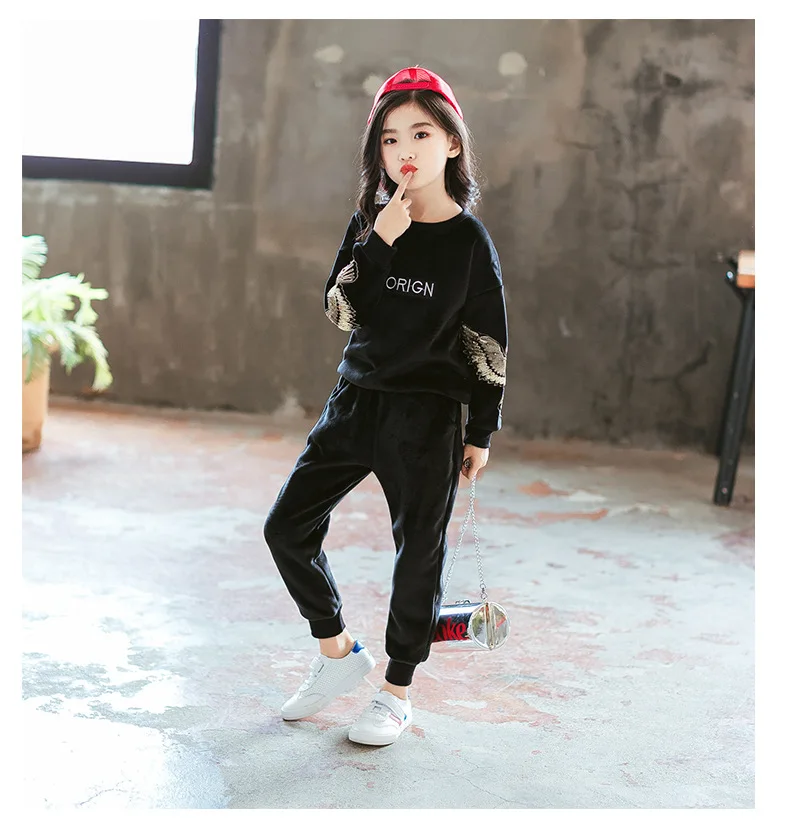 Teen Children Clothing Winter Toddler Old Girls Clothes Boy Costume Outfit Suit Kids Tracksuit For Girls Clothing Sets Velvet
