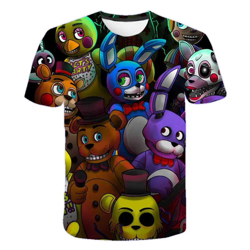 2020 Summer Short Sleeve fnaf T-Shirts 4-14Y Kids T Shirts Boys Clothing Children's Clothes Tops 3d print cute girls tshirt t shirt the child Tops & Tees