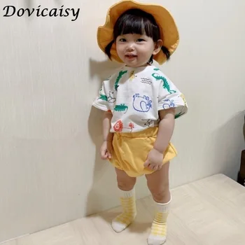 

Summer Newborn Baby Girls Boys Clothes cartoo Cotton Casual Short Sleeve Top T-shirt+Shorts Toddler Infant High Waist Outfit Set