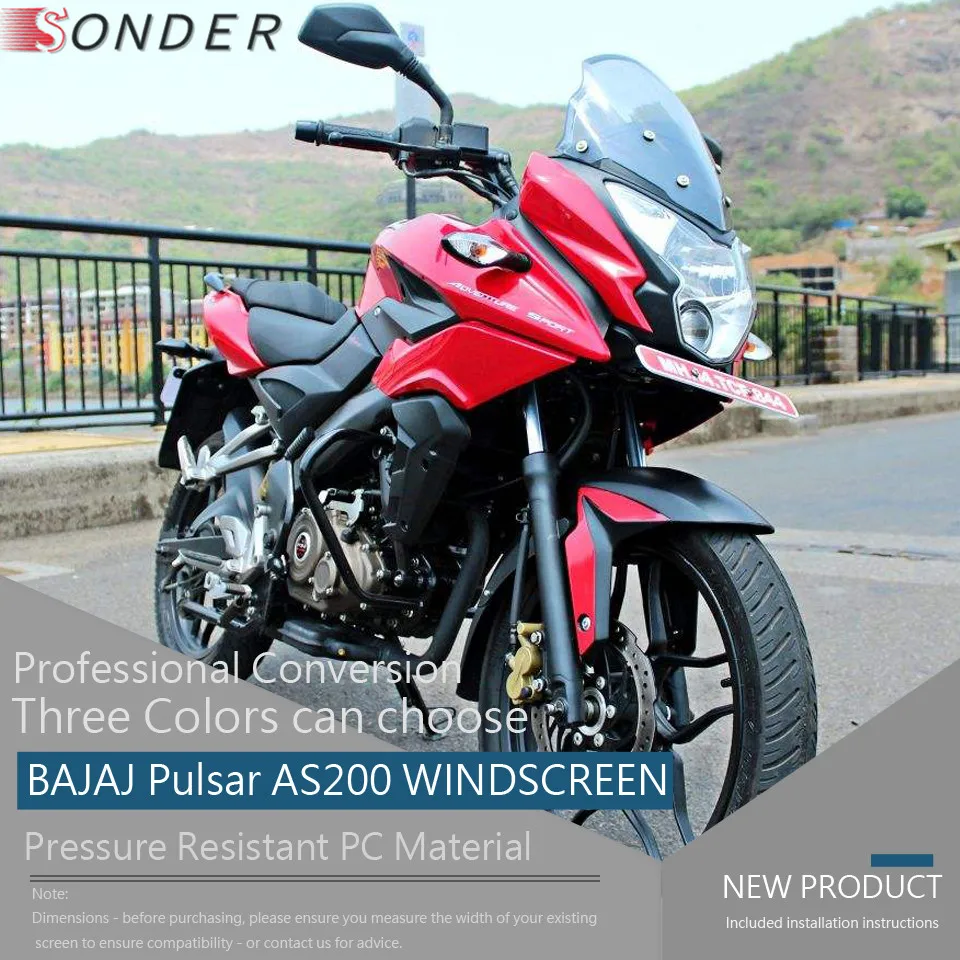 Ветрозащитный экран для лобового стекла мотоцикла черный BAJAJ Pulsar AS200 AS 200 200AS
