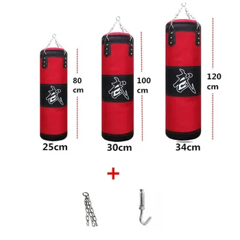 

Hook Punching Bag Sandbag Empty Boxing Exercise Fitness Workout Sports 80CM/100CM/120CM Punching Bag + Chain + Hook