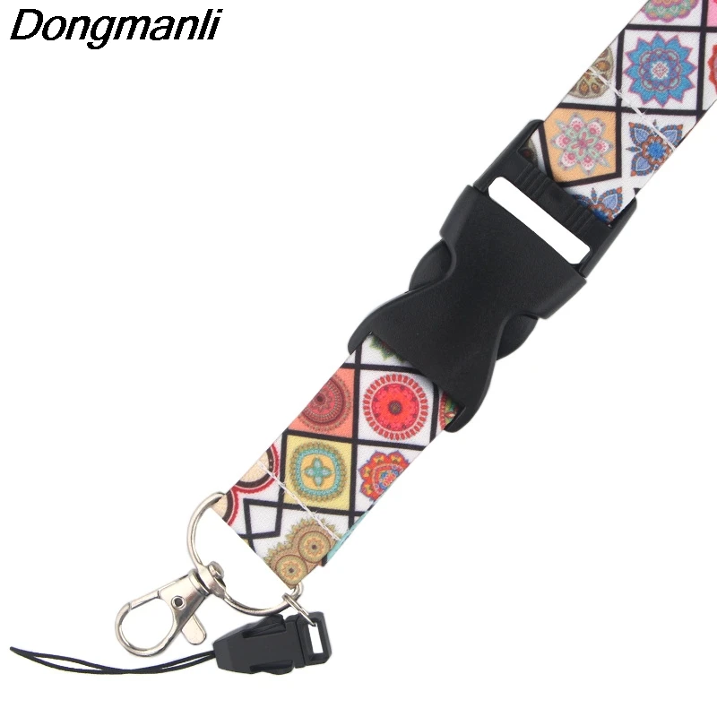 P3986 Dongmanli Мандала брелок "Цветок" Lanyards держатель удостоверения личности ID карта Пропуск Тренажерный зал мобильный телефон USB бейдж держатель ключевой ремень