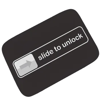 

Slide To Unlock Bathroom Mat Rug Non-slip Flannel Doormat Kitchen Black White Letters Sentence Funny Bath Mats Halloween Decor