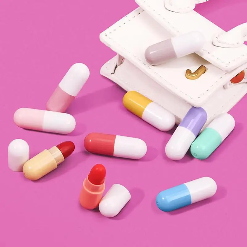 

Capsule Lipstick Tube For Females DIY Lipstick Design Empty Portable Cosmetic Containers Lipstick Jars Travelling Makeup Tools