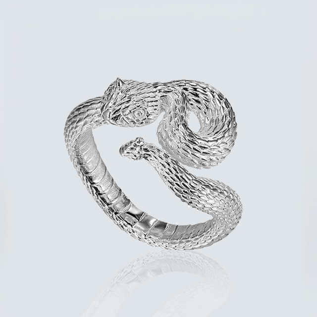 Gothic Punk Exaggerated Snake Rings Vintage Animal open Rings For Men Women Cool Hip Hop Rock Biker Jewelry Gift