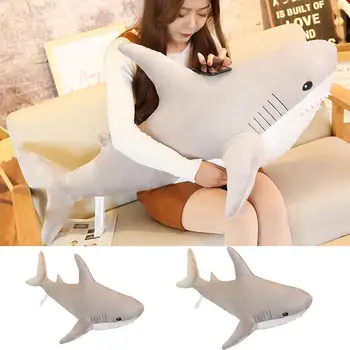 

80/100cm Whale Doll Pillow Grey Plush Toys Originality Soft Holiday Birthday for Baby KIds Bedroom Sofa Decoration