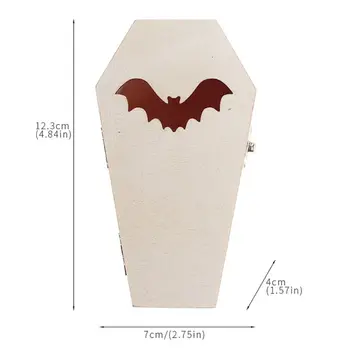 

Halloween Decorations Wooden Coffin Bat Light Box Ornaments Home Party Supplies for Bedroom Living Room