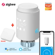 

ZigBee3.0 Thermostat Tuya Radiator Actuator Valve Smart Programmable TRV Temperature Controller Alexa Voice Control Wholesale