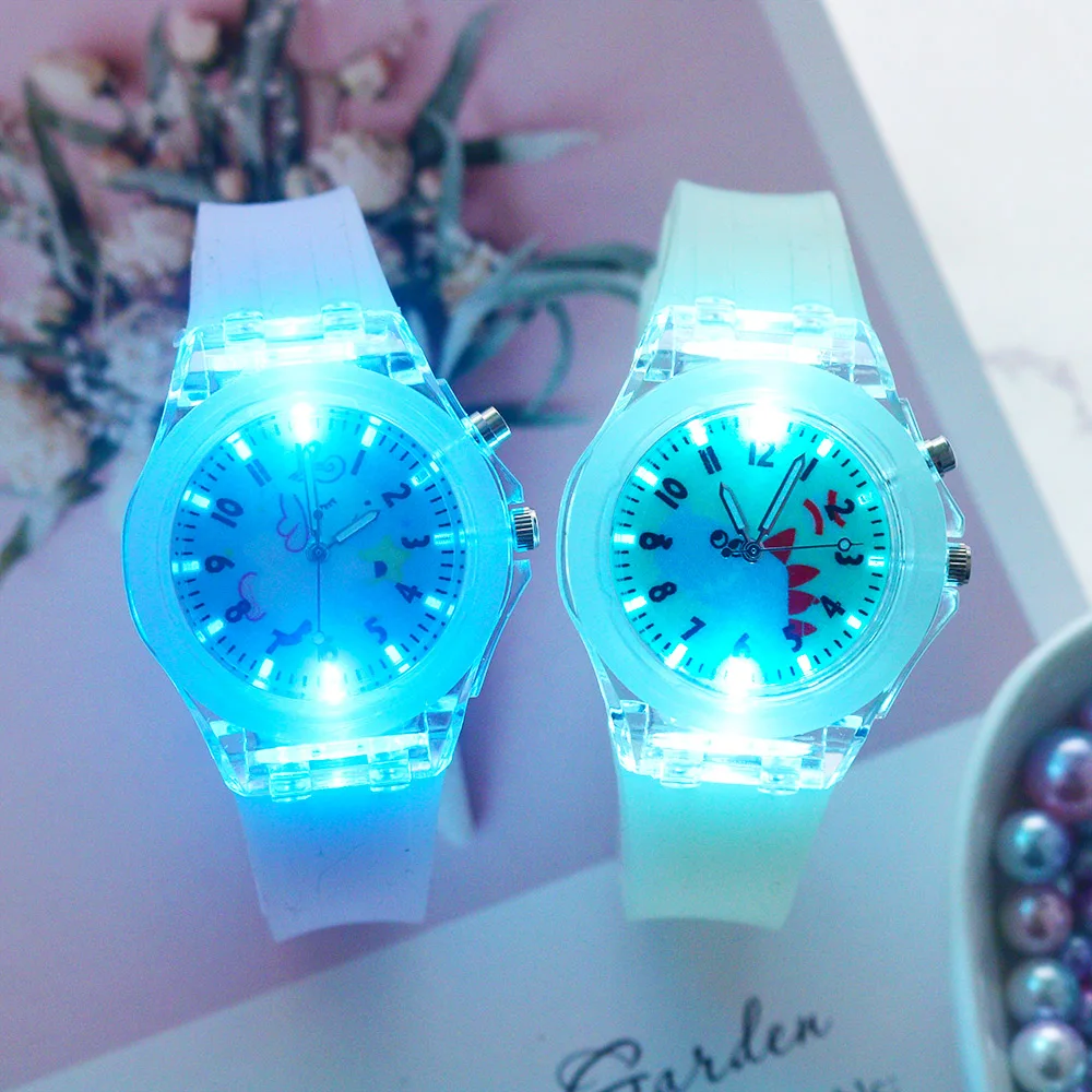 Venta caliente Reloj infantil con viñetas de animales para niños y niñas, cronógrafo con luz Flash, correa de goma, bonito Conejo, nuevo aKwjM5KOx8y