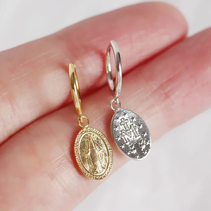 

Brincos De Argola Jemmin 925 Sterling Earrings,virgin Mary Earrings Female,engagement Party Jewelry Accessories,clear Graphics