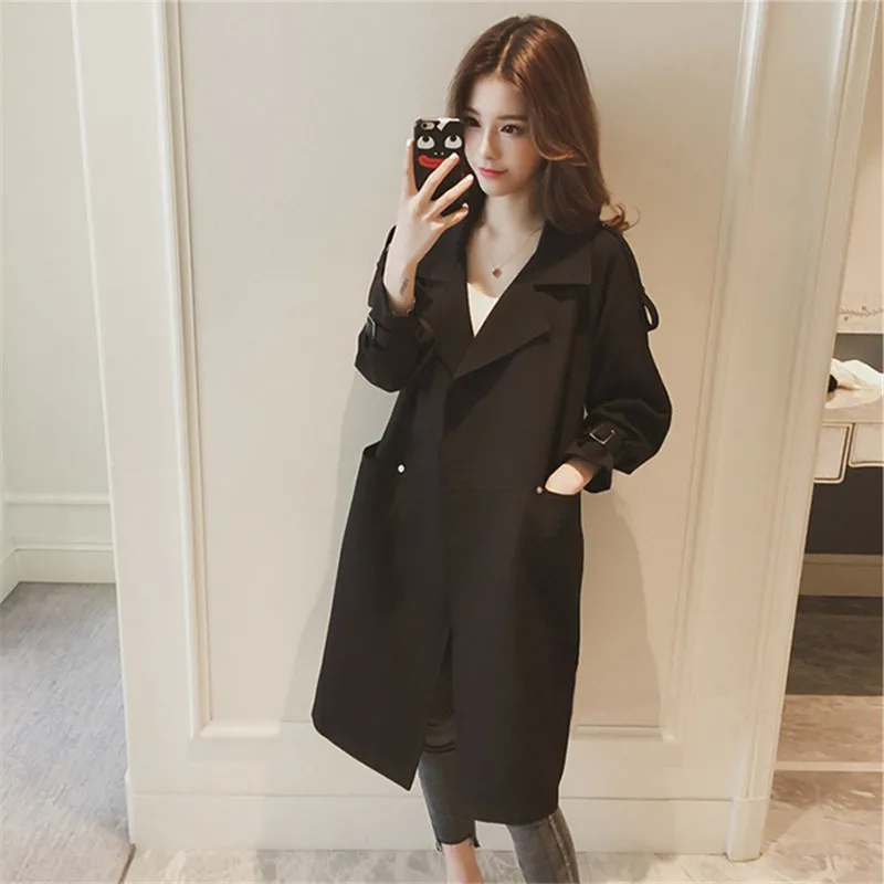 Женский плащ весна осень 2019 тонкая ветровка модное повседневное шерстяное