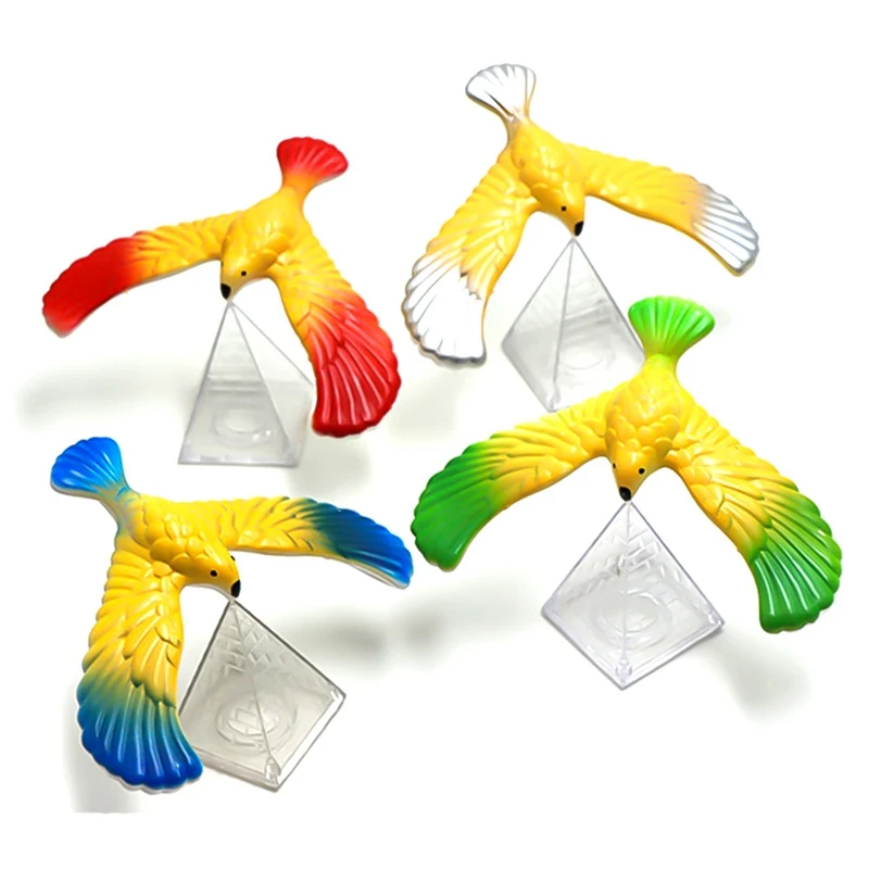 

1Pcs Color Random Funny Amazing Balancing Eagle With Pyramid Stand Magic Bird Desk Kids Toy Fun Learn