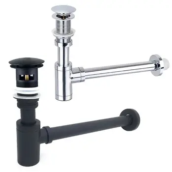

Metal Basin Bottle Tap Bathroom Sink Pop-up Drain Sewer Pipe with Overflow Hole E7CB
