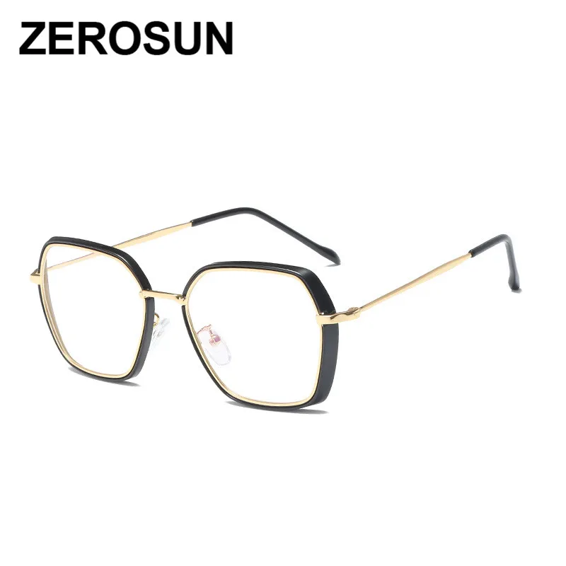 Zerosun, модные очки, оправа для женщин, прозрачные очки для женщин, полигоновые очки для рецепта или поддельные очки