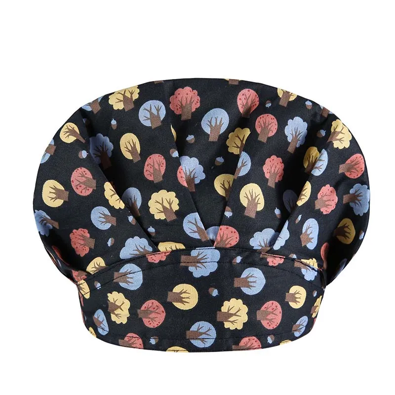 Restaurant Chef Work Hat Elastic Hat with Sweat Towel Cooking Cap Kitchen Hotel Work Hat Adjustable Animal Printing Catering Cap blue skully hat Skullies & Beanies