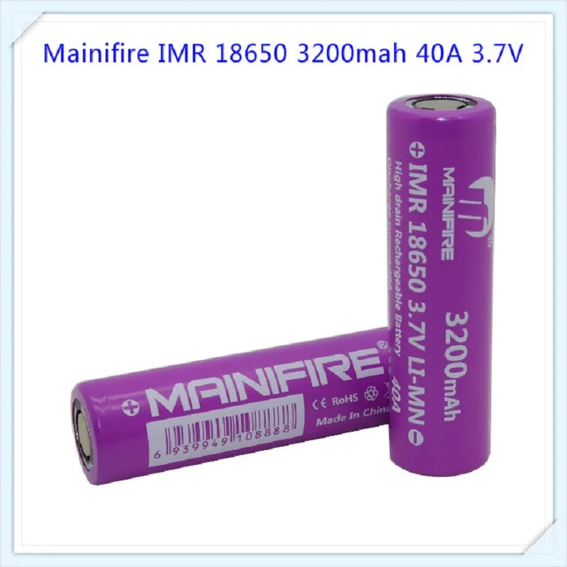 6 шт. 3200 мАч 40A IMR 18650 аккумуляторная батарея с плоской верхней плоской головкой высокой емкости для фонарика налобный фонарь Игрушка E-CIG power bank