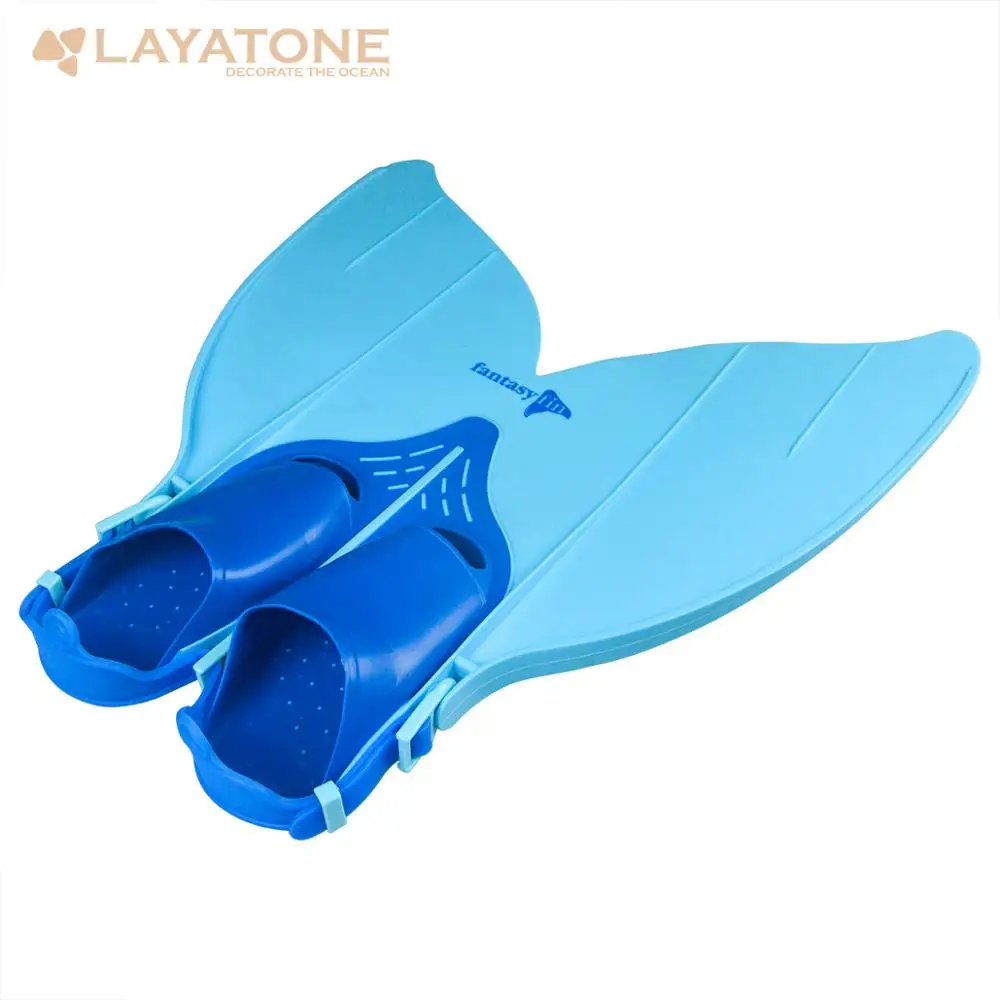 LayaTone плавники для подводного плавания для взрослых, Короткие плавники для плавания, ласты для плавания, ласты для дайвинга с каблуком, водные виды спорта - Цвет: Blue