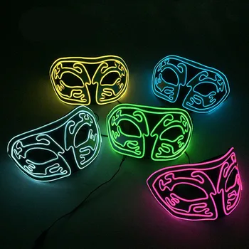 

Led Halloween Mask Fox Half Mask Party Masque Masquerade Masks Neon Maske Costume DJ Light Up Horror Maska Glowing Masker Purge