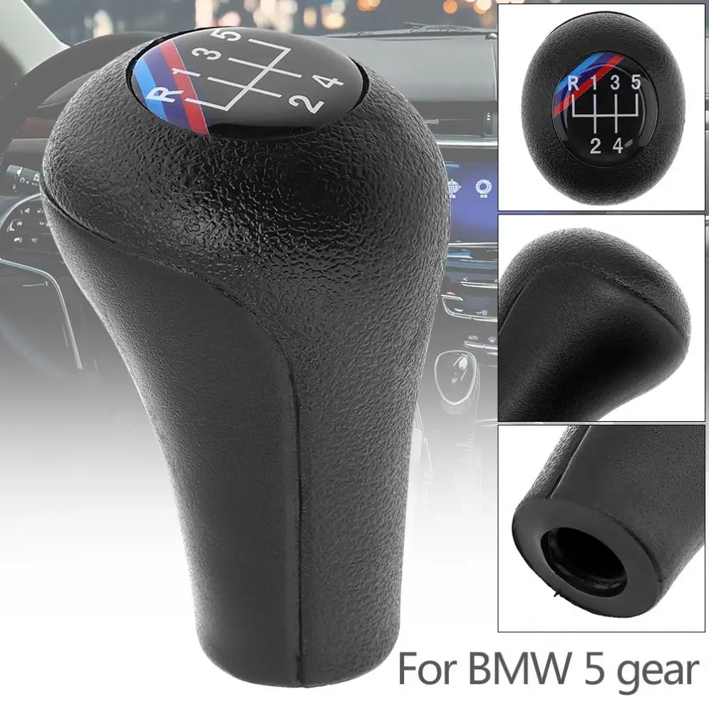 

5 Speed ABS Plastic + Leather Black Car Manual Gear Shift Handball Knob fit for BMW 1 / 3 / 5 / 6 Series / 5 Gears Models