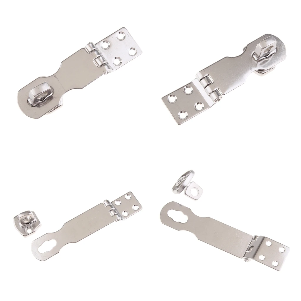 4 packs 97mm/63mm Padlock Hasp Door Clasp Gate Lock Stainless Steel Twist Knob for Door Window Security