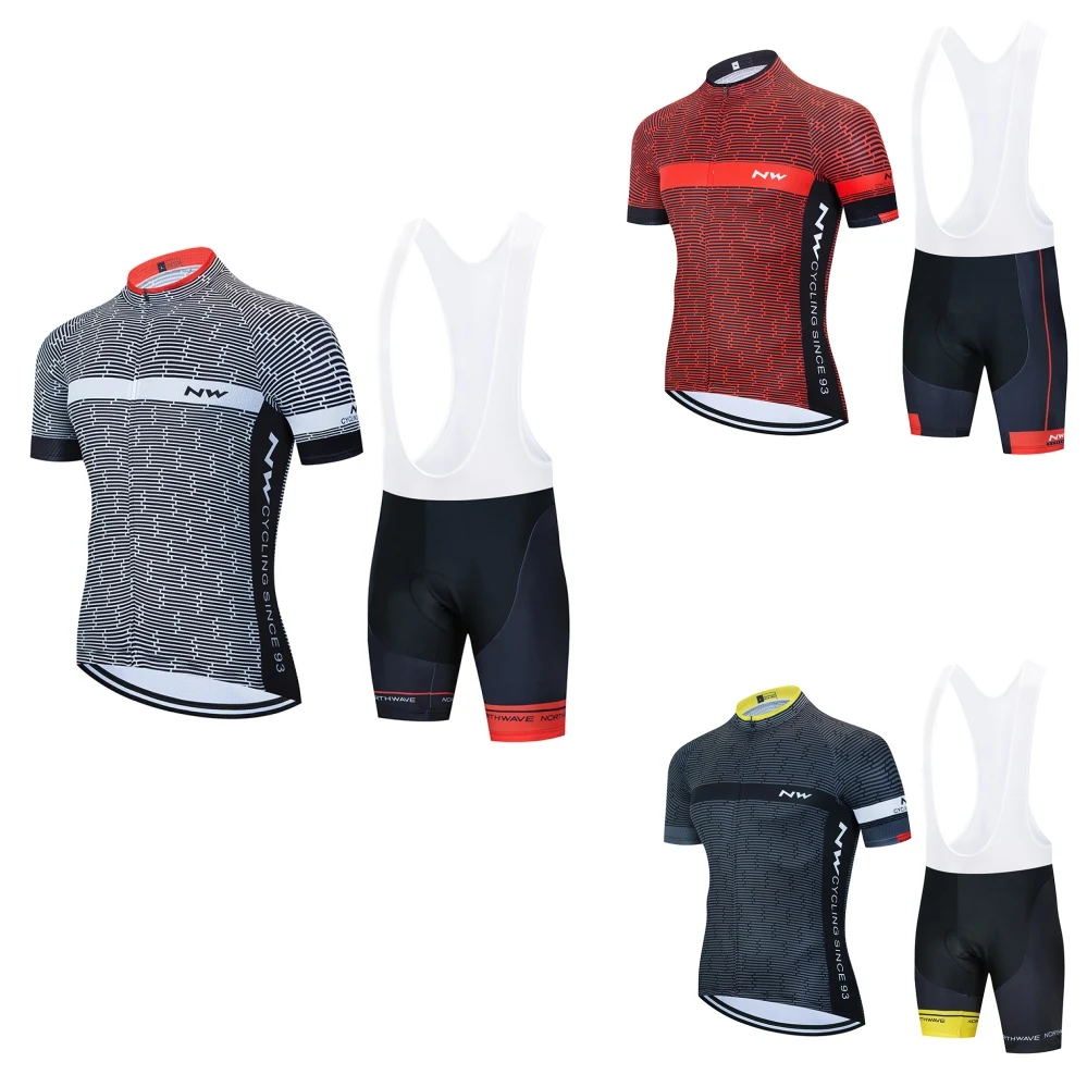 

Men's Short Sleeve Cycling Jersey with Bib Shorts Bike Clothing Suit Breathable Quick Dry