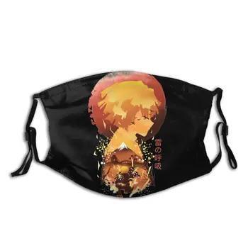 

Ukiyo E Breath Of Thunder Demon Slayer Non-Disposable Face Mask Anti Bacterial Dust Mask Respirator Mouth Muffle with Filters