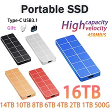 

SSD Mobile Solid State Drive 16TB 12TB 10TB 8TB 4TB 2TB 1TB Solid State Drive Computer Portable USB 3.1 Mobile Hard Drive