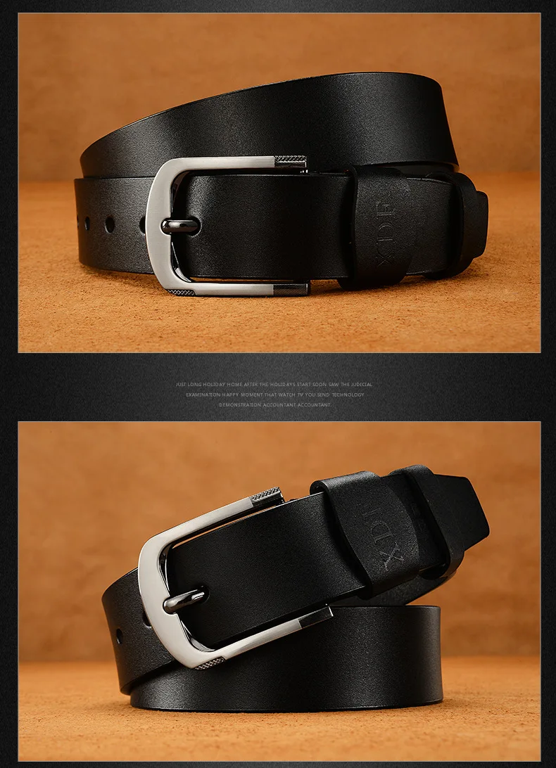 Retro Leather High Quality Buckle Jeans Pin Buckle Man Belts Business Cowboy Casual Male Fashion Designer Belt for Men black men