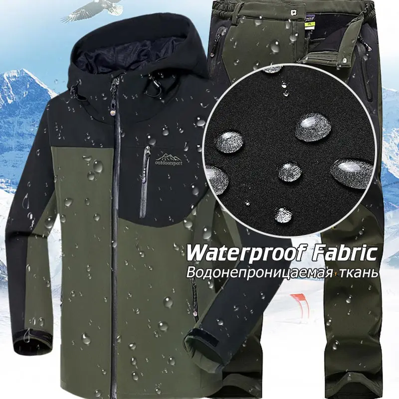 5XL мужской костюм софтшелл для отдыха на природе, зимней рыбалки, кемпинга, походов, альпинизма, лыжного спорта, пальто, брюки, куртка