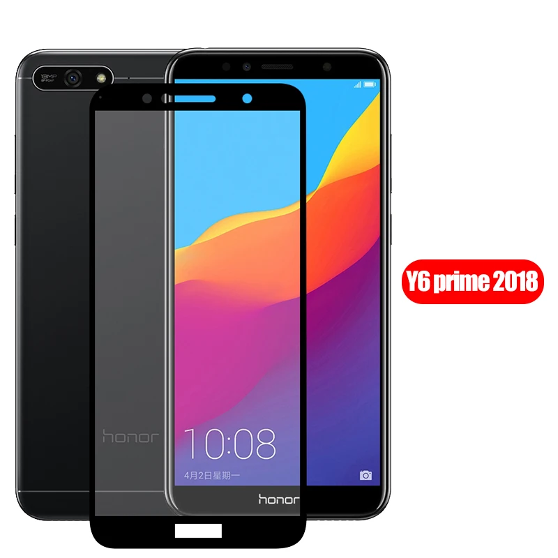 Закаленное стекло с полным покрытием для Huawei Y6 Prime 2018 Защита экрана huawey y 6 6y