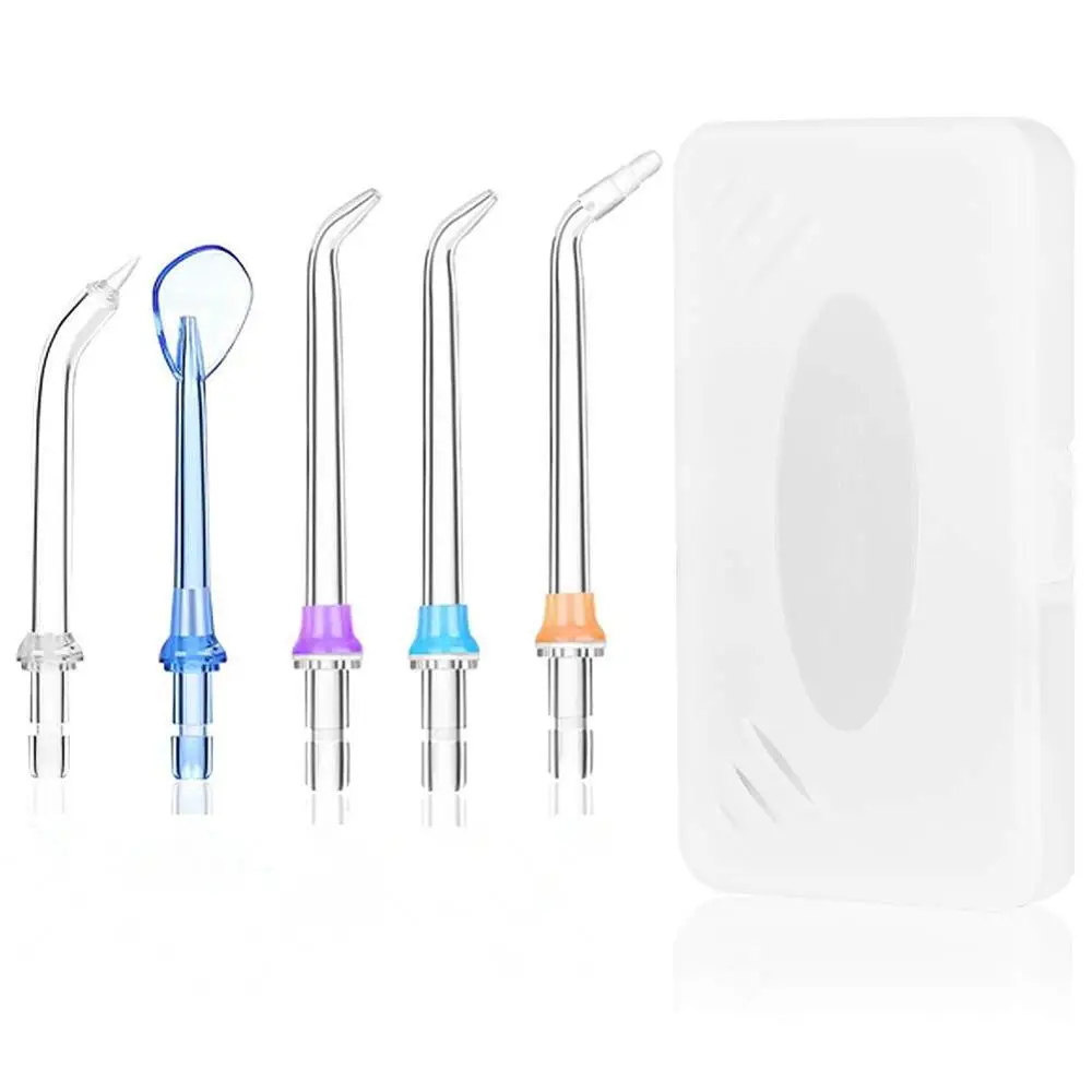 5 Pcs Set 5x портативная сменная зубная нить струйная насадка наборы насадок для ирригатора полости рта зубная нить очиститель зубов с коробкой - Цвет: 5 Pcs Set
