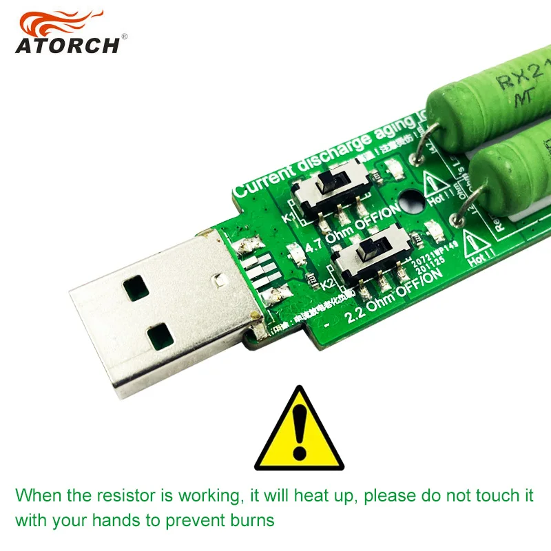 Battery tester voltage tester electronic load tester USB resistor DC electronic load 2 switch adjustable current 5V 1A/2A/3A battery capacity voltage discharge resistance tester