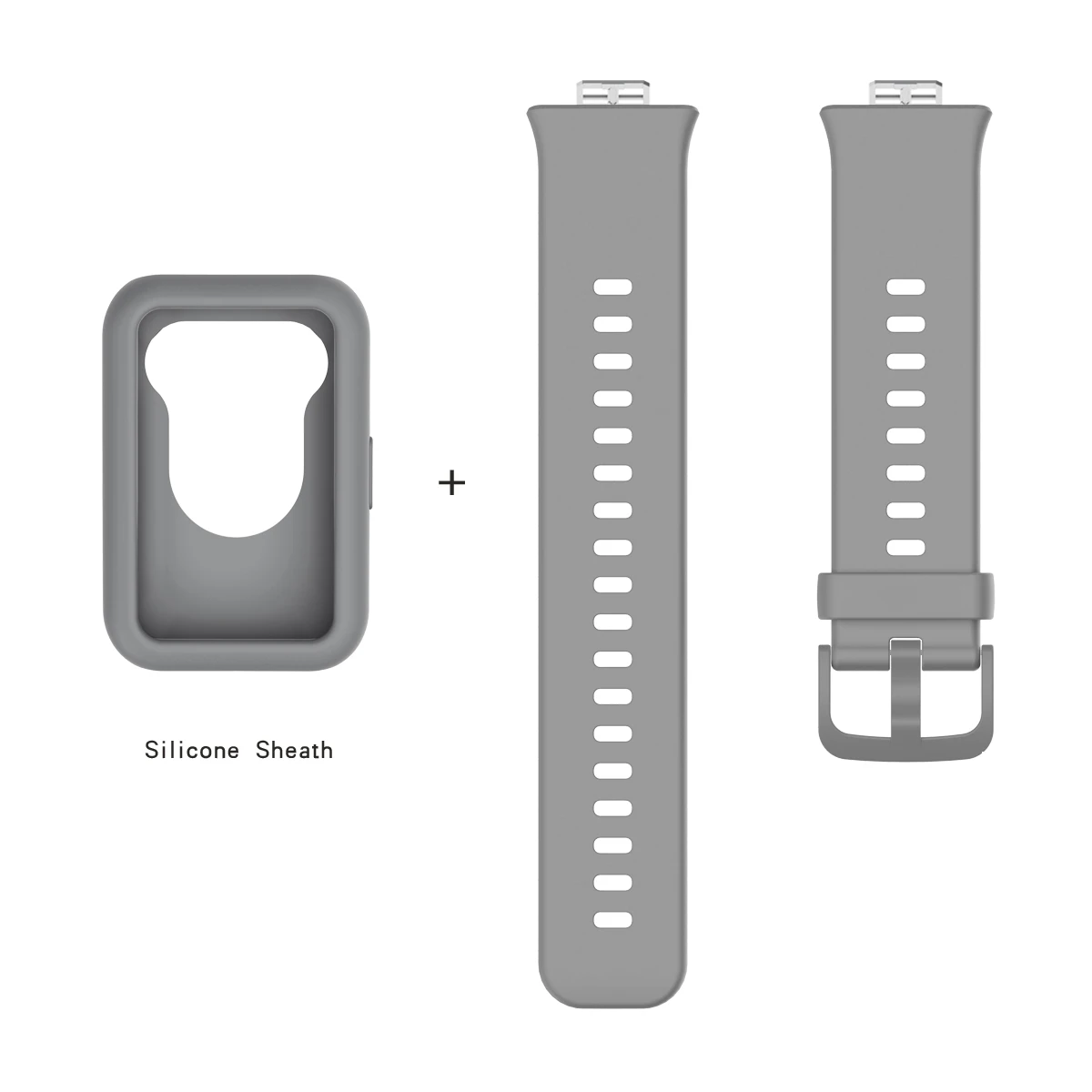 Silicone Band Strap with Case Cover - Protective Replacement Bracelet