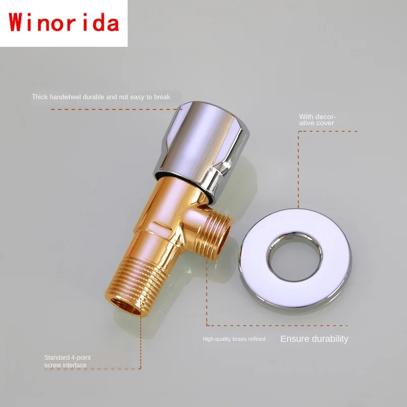 1/2 IN Hot and Cold Water Triangle Valve Water Stop Valve Basin Basin Solar Electric Heater Switch Eight