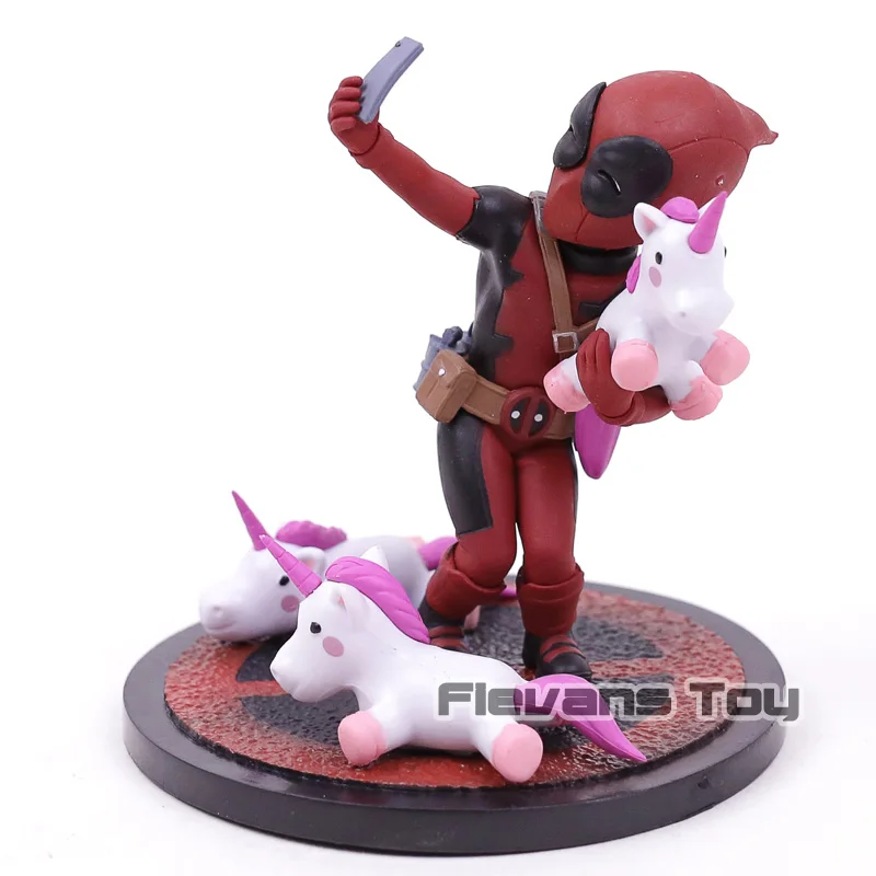 Q Fig Marvel Deadpool Unicornselfie ПВХ фигурка Коллекционная модель игрушка кукла для украшения