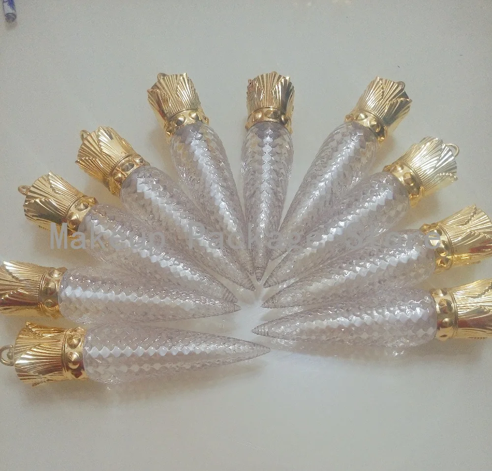 

20/50pcs Empty New Transparent Lip Gloss Tube DIY Cosmetic Lipbalm Refillable Container Makeup lipstick vials Gold Cover