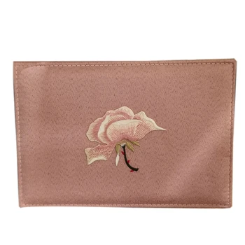 

Fashion Flannel Square Jewelry Box Single Layer Embroidery Makeup Storage Box Necklace Ring Necklace Storage Box