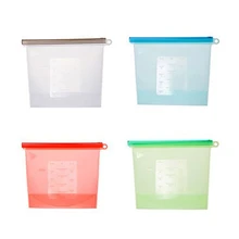 Reusable Silicone Vacuum Seal Food Fresh Bag Refrigerator Bag Ziplock Bags Kitchen Fruit Meat Milk Storage Containers