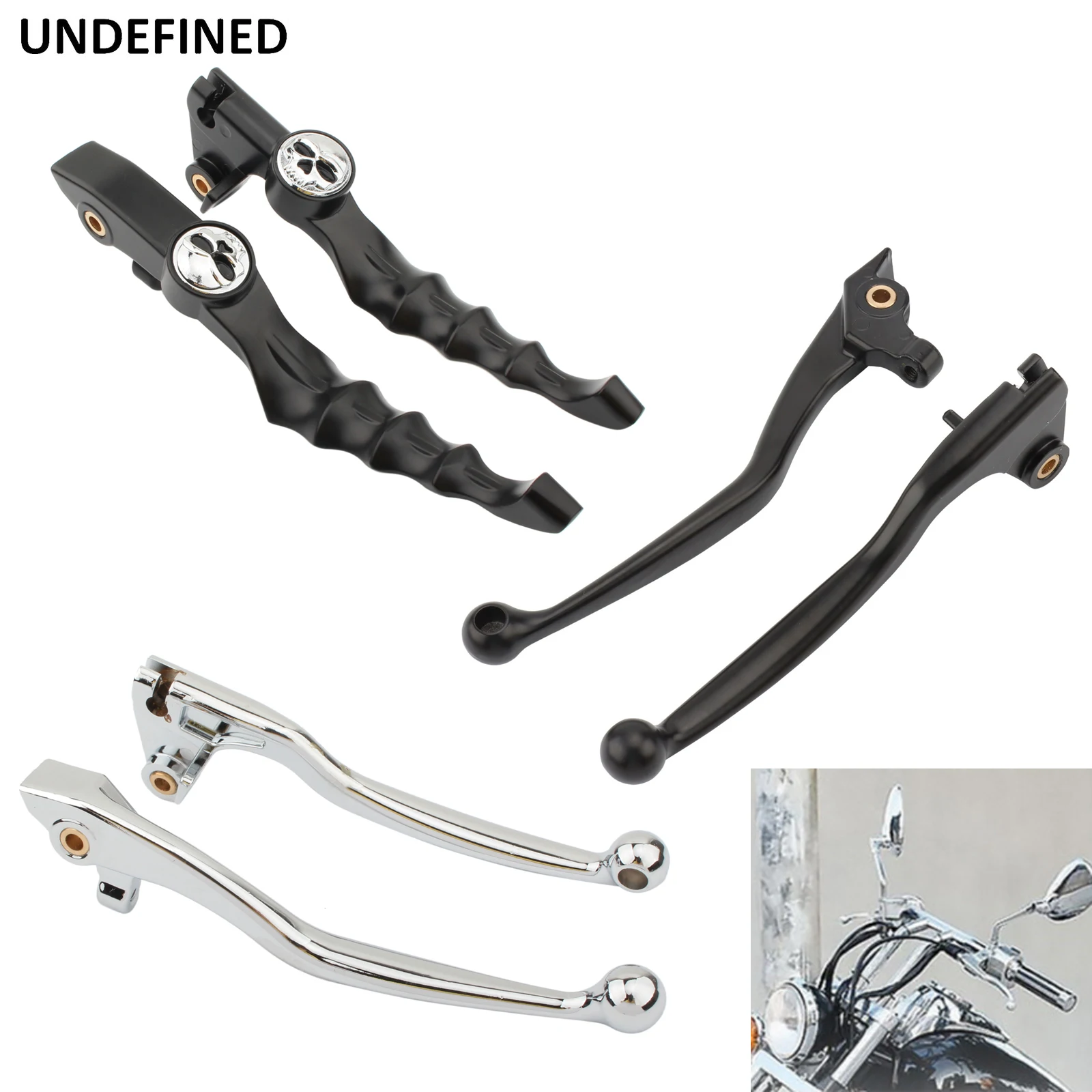 

Skull Clutch Brake Levers For YAMAHA XVS400 XVS650 Dragstar XVS 400 1996-2002 V-Star XVS 650 1997-2002 Black Chrome