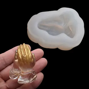 

1 Pc Buddhism Prayer Hand Pendant Silicone Resin Mold Buddha Bead Pendant Resin Casting Mold Jewelry Making Tools Art Crafts